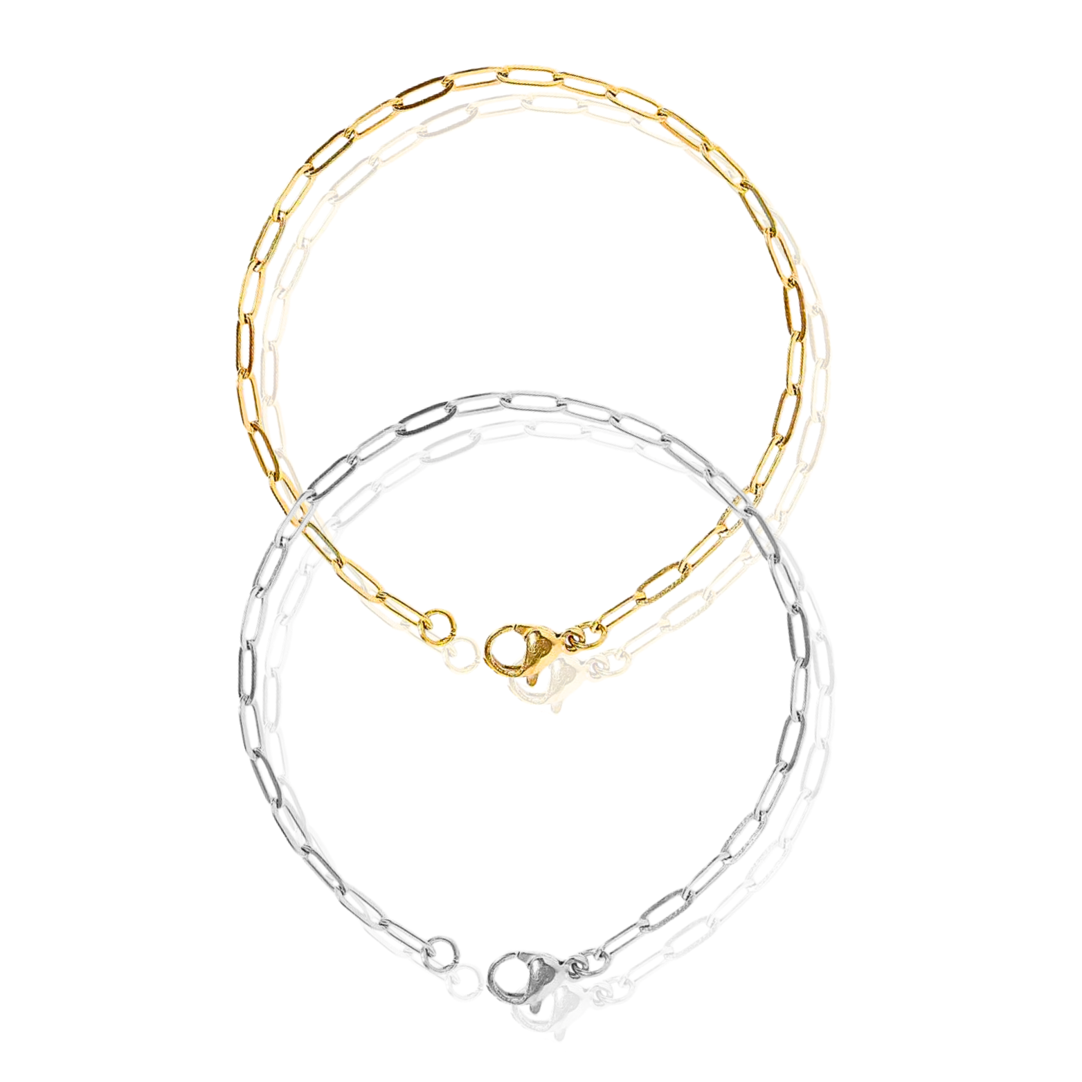 Mini Paperclip Bracelet in Gold and Silver