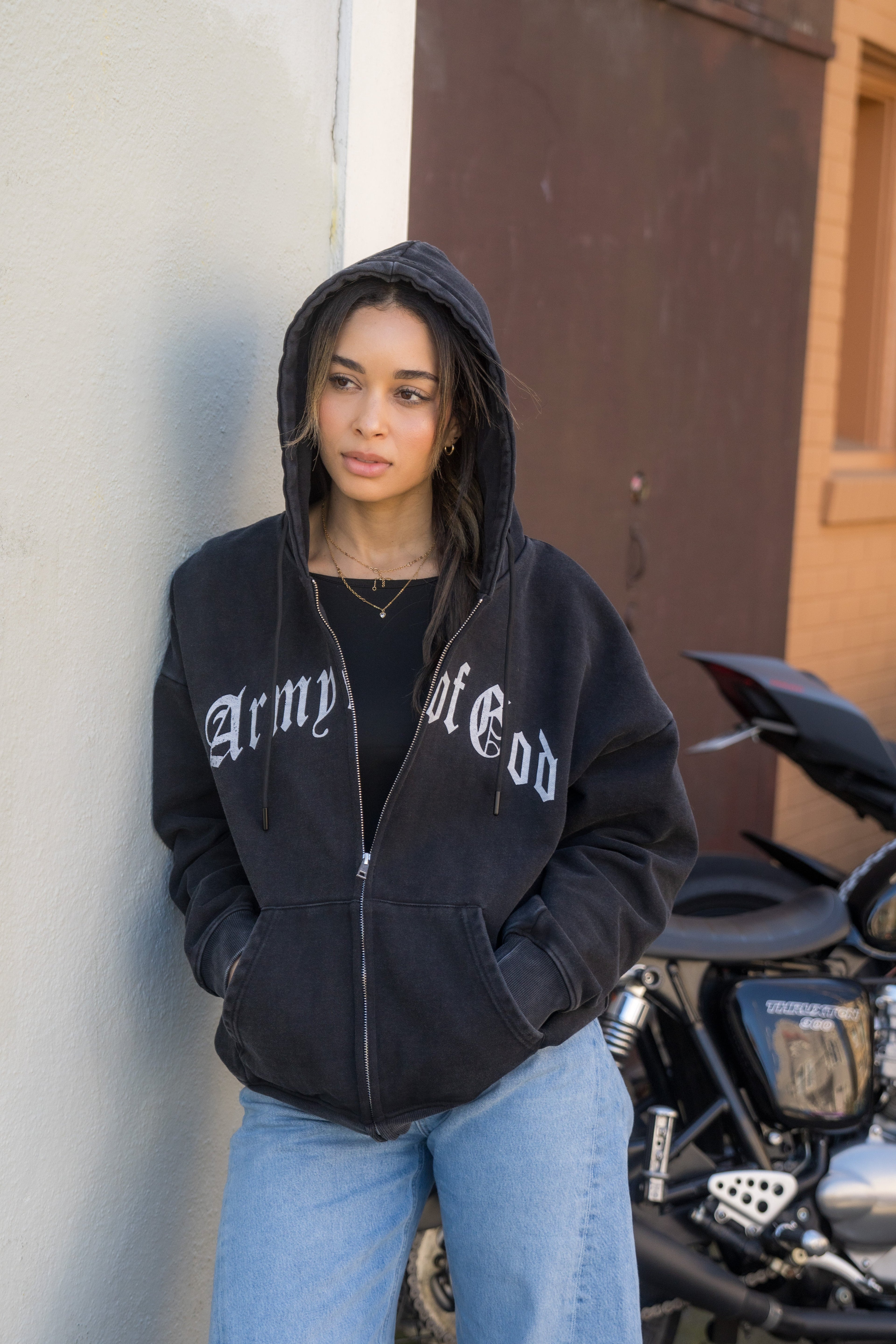 New Pray for Your Homies Heavyweight Oversized Hoodie Zip-Up