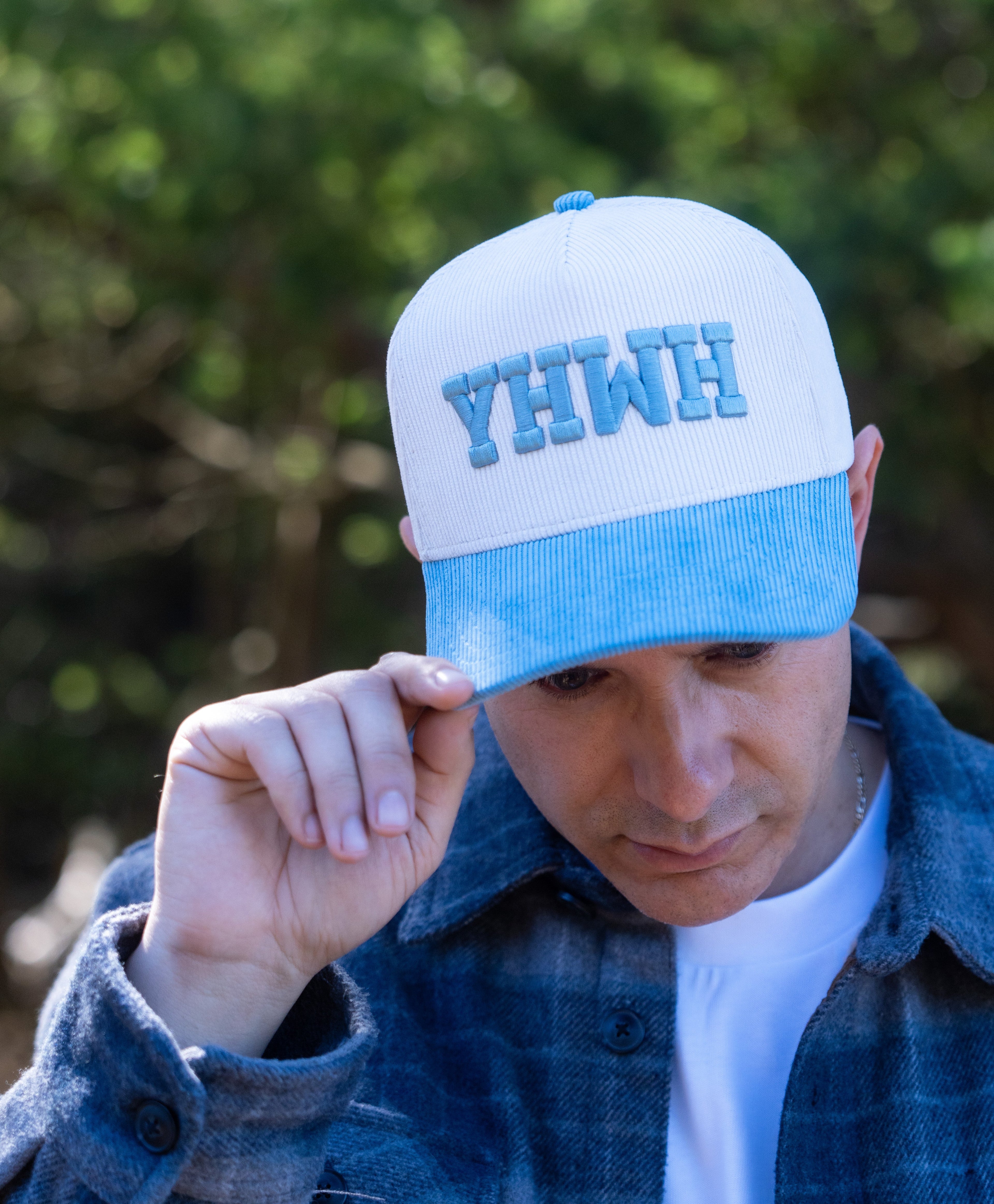 YHWH LUX Hat - Baby Blue + Cream