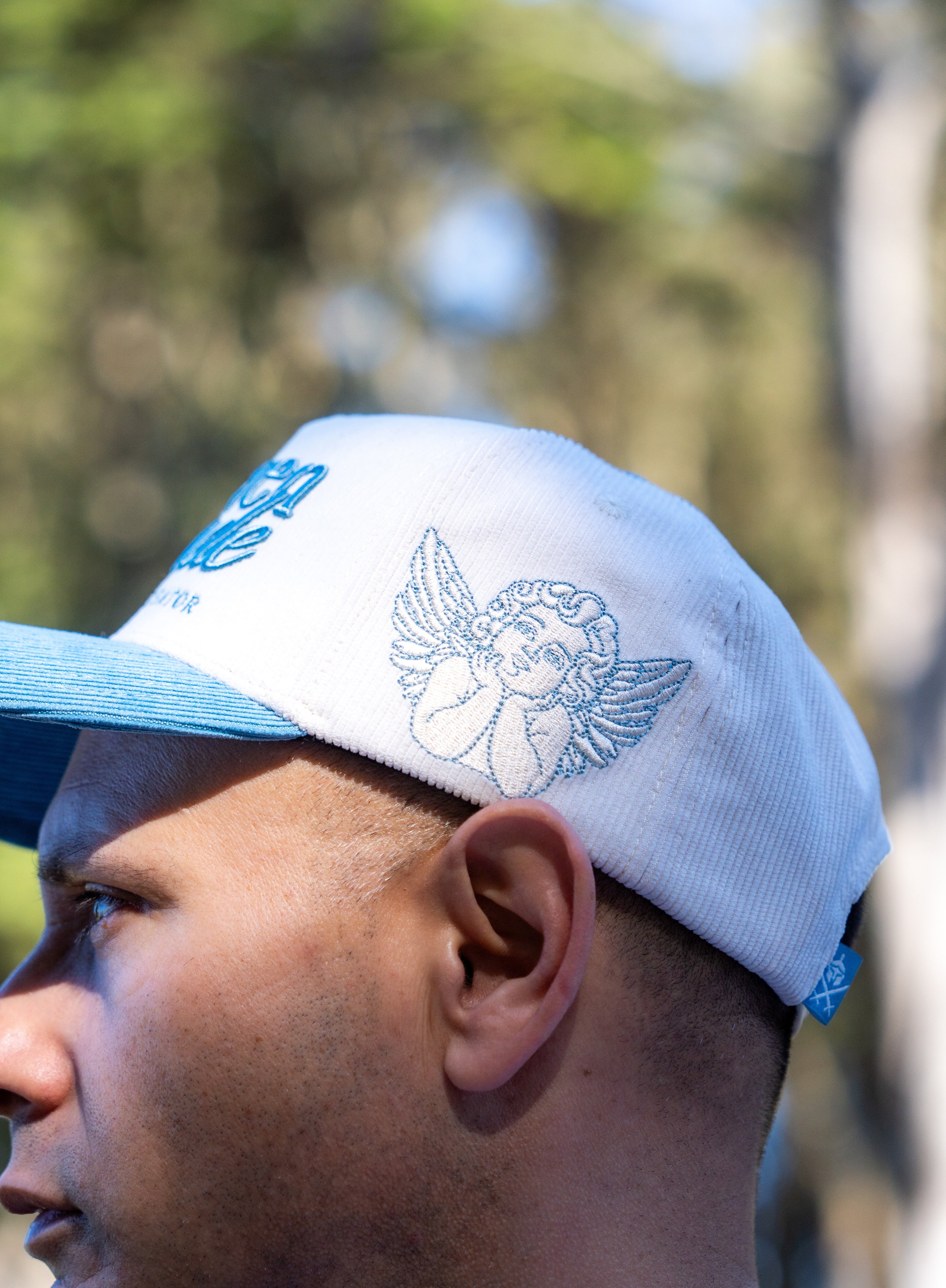 Heaven Made God the Creator LUX Hat - Baby Blue + Cream