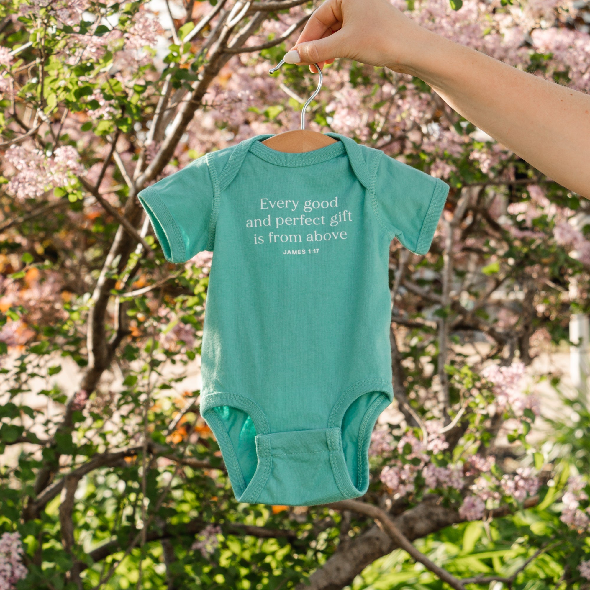 Every Good and Perfect Gift Baby Bodysuit - Teal