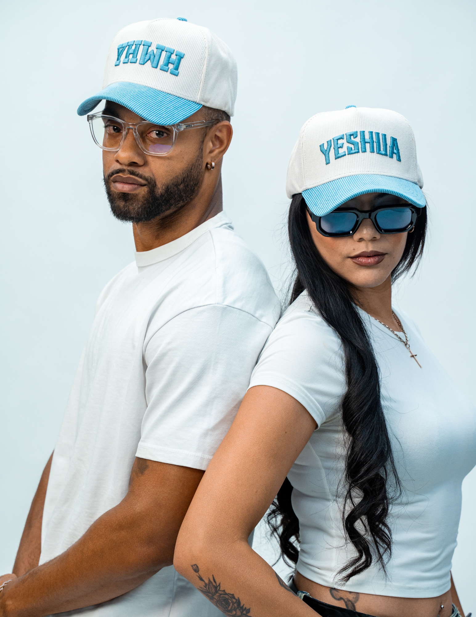 Yeshua LUX Hat - Baby Blue + Cream