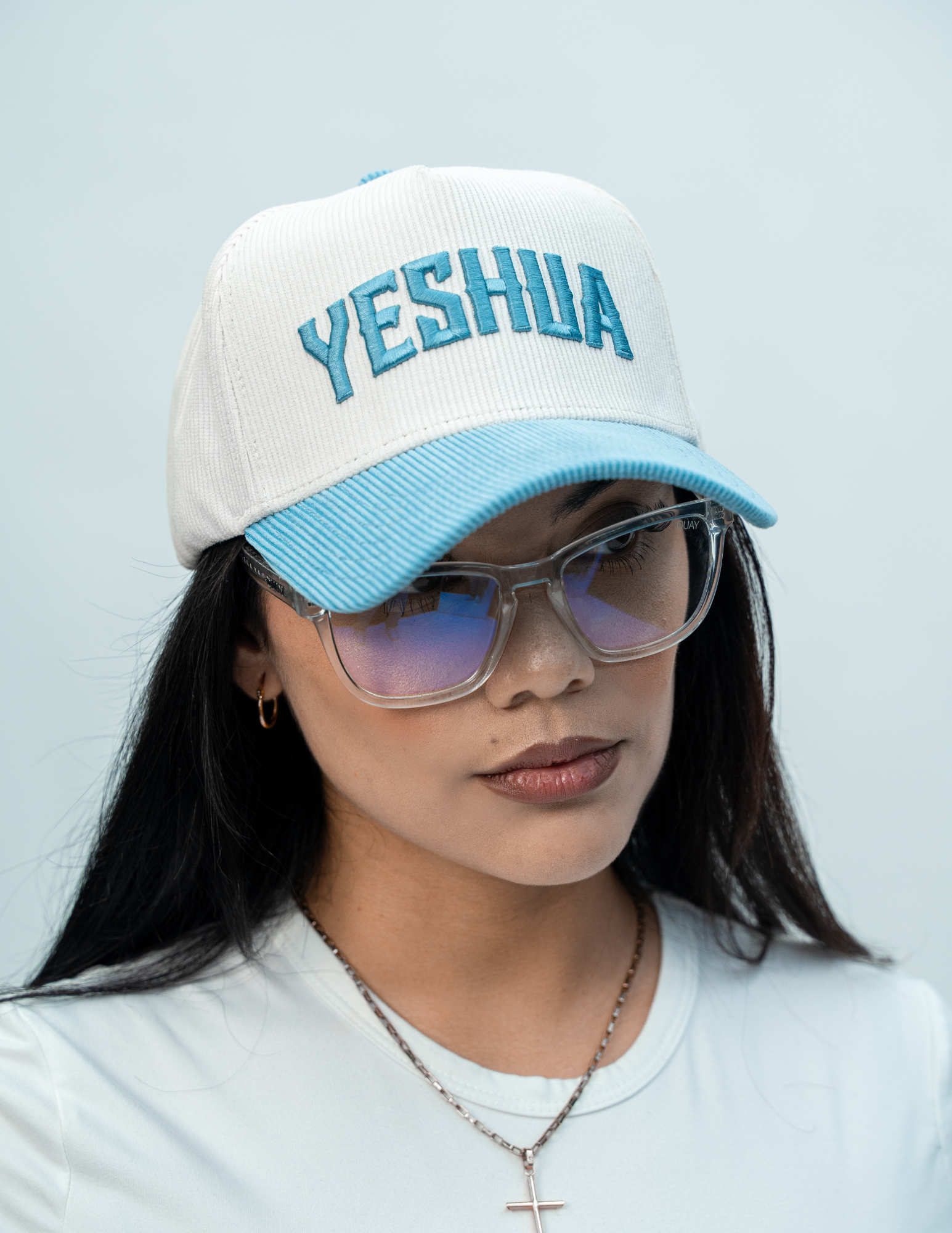 Yeshua LUX Hat - Baby Blue + Cream