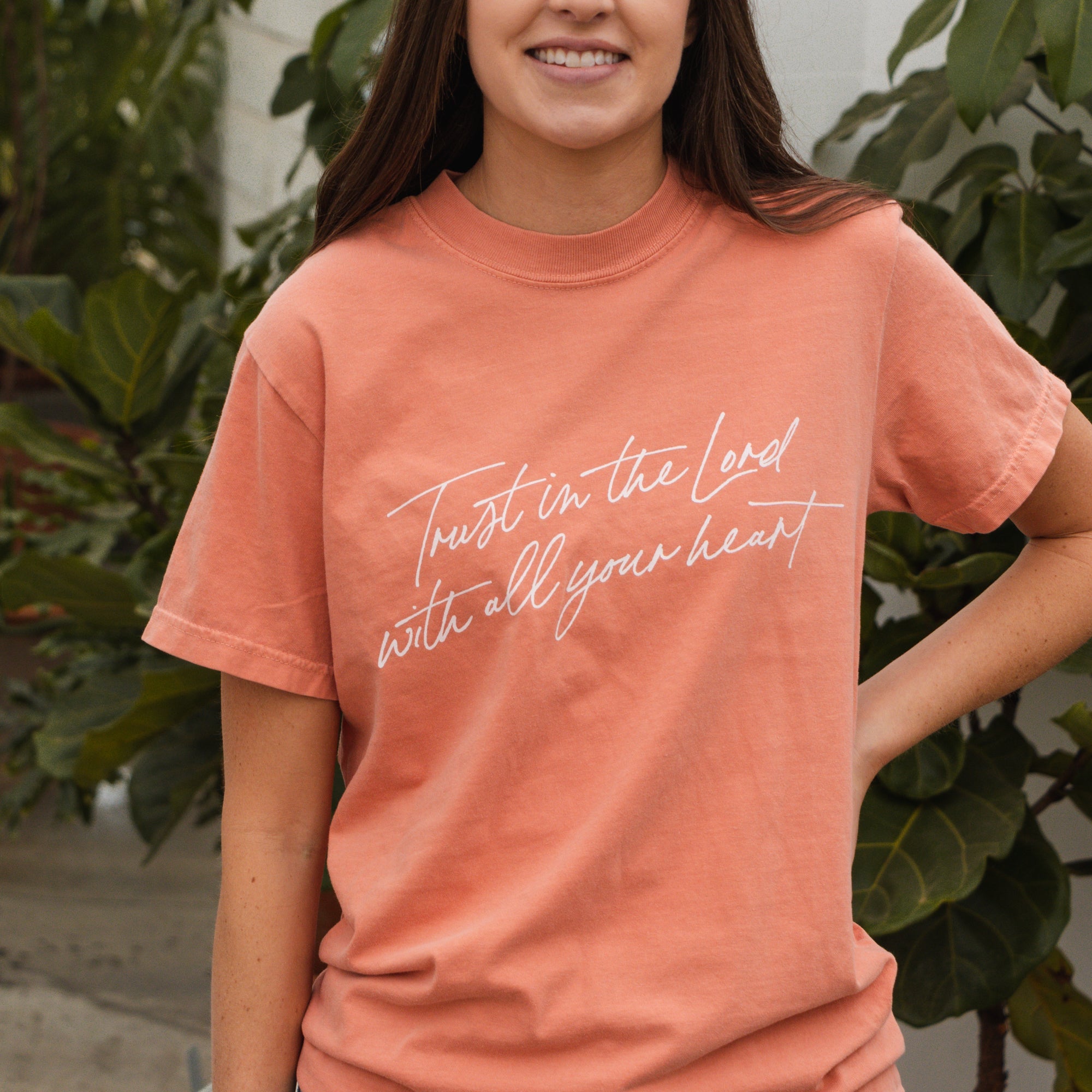 Trust in the Lord Tee - Peach