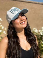 Heaven Made God the Creator LUX Hat - Baby Blue + Cream