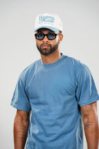 Heaven Made God the Creator LUX Hat - Baby Blue + Cream