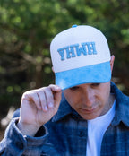 YHWH LUX Hat - Baby Blue + Cream