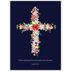 Navy Floral Cross