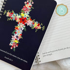 Navy Floral Cross